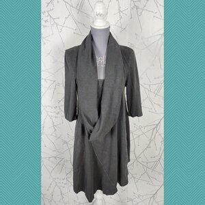 Prairie Underground Gray Hemp Cotton Cowl Neck Orbit Dress